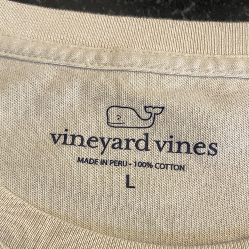 Vineyard Vines Cream Short Sleeve Tee with Pocket - Picture 3 of 3